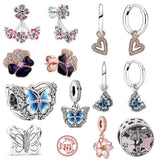 S925 Silver Daisy Pink Flower Charms for Bracelet