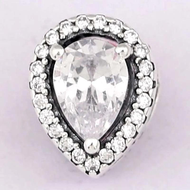 Crystal Bead 925 Silver Charm Bracelet Bangle DIY Jewelry
