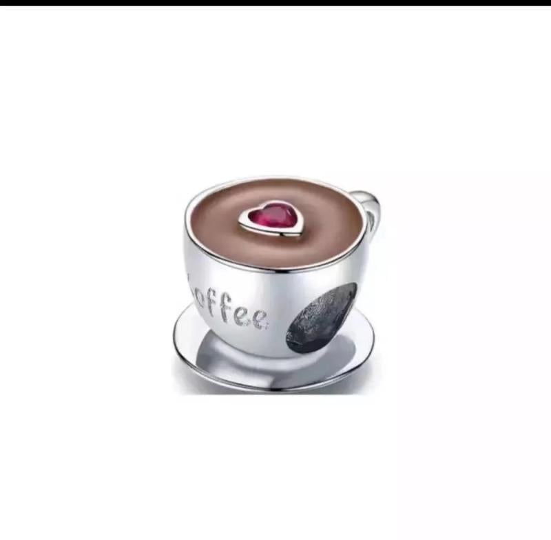 Coffee S925 Sterling Silver Beads DIY Bracelet Accessories