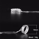 Stylish Zircon Circle Pendant Necklace Bridal Wedding Gift Jewelry