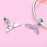 925 Silver Whale Tail Charm Beads for Bracelets DIY Woman