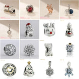 925 Silver Christmas Dangle Charm Set