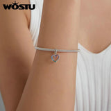 925 Silver Rainbow Heart Charms Pendant for Bracelets