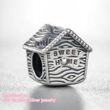 925 Sterling Silver Spring Bird House Charm Beads Bracelet DIY Jewelry Making