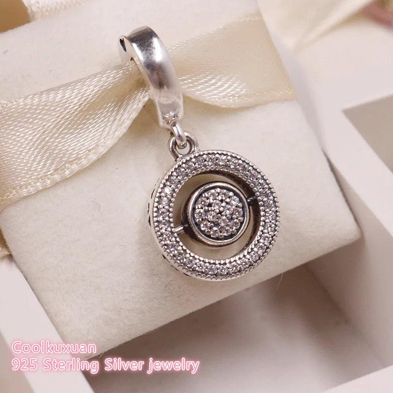 925 Silver Heart Keys of Love Bird Charm