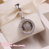 925 Silver Heart Keys of Love Bird Charm