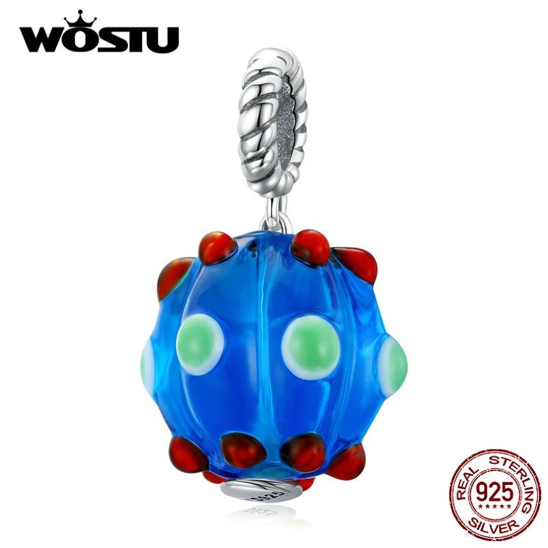 925 Sterling Silver Enamel Colorful Heart Bead Charm Pendant
