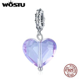 925 Sterling Silver Enamel Colorful Heart Bead Charm Pendant