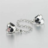 925 Sterling Silver Cartoon Style Bead Chain Bracelet Jewelry
