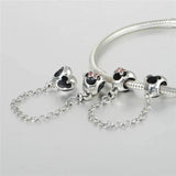 925 Sterling Silver Cartoon Style Bead Chain Bracelet Jewelry