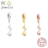 925 Silver Rose Flower Bead for Charm Bracelet