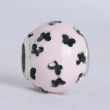 925 Sterling Silver Light Pink Enamel Butterfly Charms for Style Charm Bracelets