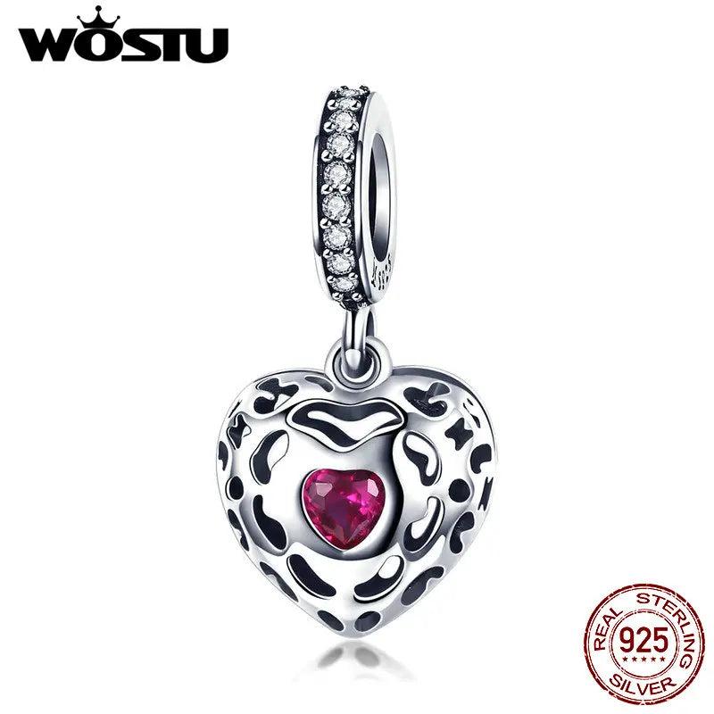 925 Silver Hot Love Charms Pendant for Bracelets DIY Jewelry