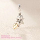 925 Silver Cupid & You Charm, CZ Beads for Bracelet DIY