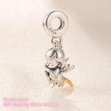 925 Silver Cupid & You Charm, CZ Beads for Bracelet DIY