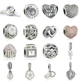 925 Silver Cupcake Charm Bead Love Is Forever Dangle