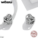 Sterling Silver Workout Girl Heart Charm Pendant for Bracelets