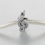 925 Sterling Silver Music Notation Charm Bracelet