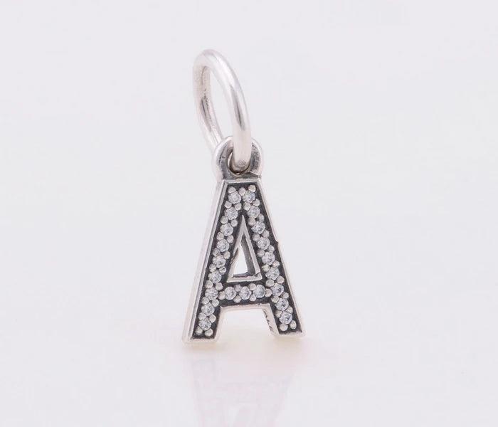 925 Silver Letter A Dangle Charm for Bracelets & Necklaces