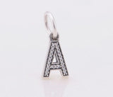 925 Silver Letter A Dangle Charm for Bracelets & Necklaces