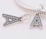 925 Silver Letter A Dangle Charm for Bracelets & Necklaces