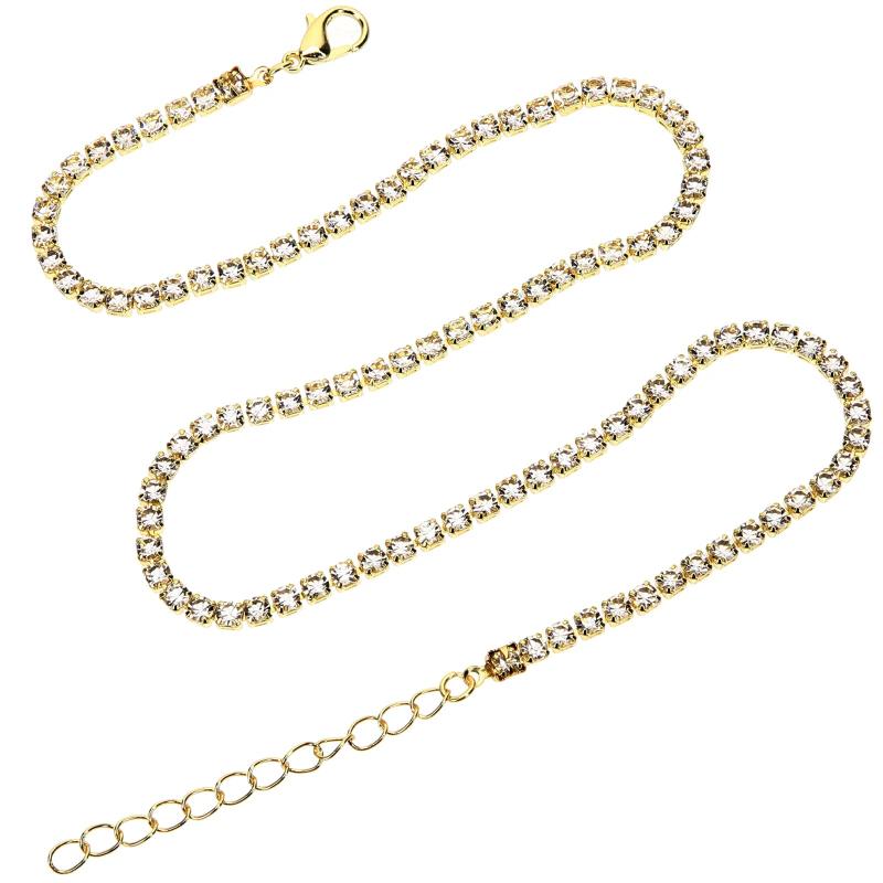 Womens Chain Necklace Clavicle Chain Full Diamond Necklace
