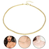 Womens Chain Necklace Clavicle Chain Full Diamond Necklace