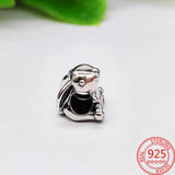 925 Silver Pink Maple Leaf Bunny Charm Fit Pan Bracelet Statement Jewelry