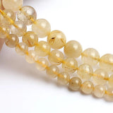 Rutilated Quartz Round Beads 15inches 6/8/10mm