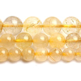 Rutilated Quartz Round Beads 15inches 6/8/10mm