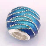 925 Silver Swirls Charm Enamel Beads for Bracelets