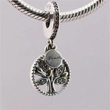 925 Silver Family Tree Of Life Bead Charm Bracelet Necklace Women Jewelry