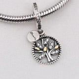 925 Silver Family Tree Of Life Bead Charm Bracelet Necklace Women Jewelry