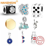 925 Silver Baby Hand Crystal Beads, Heart Charm Winter