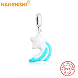925 Silver Baby Hand Crystal Beads, Heart Charm Winter