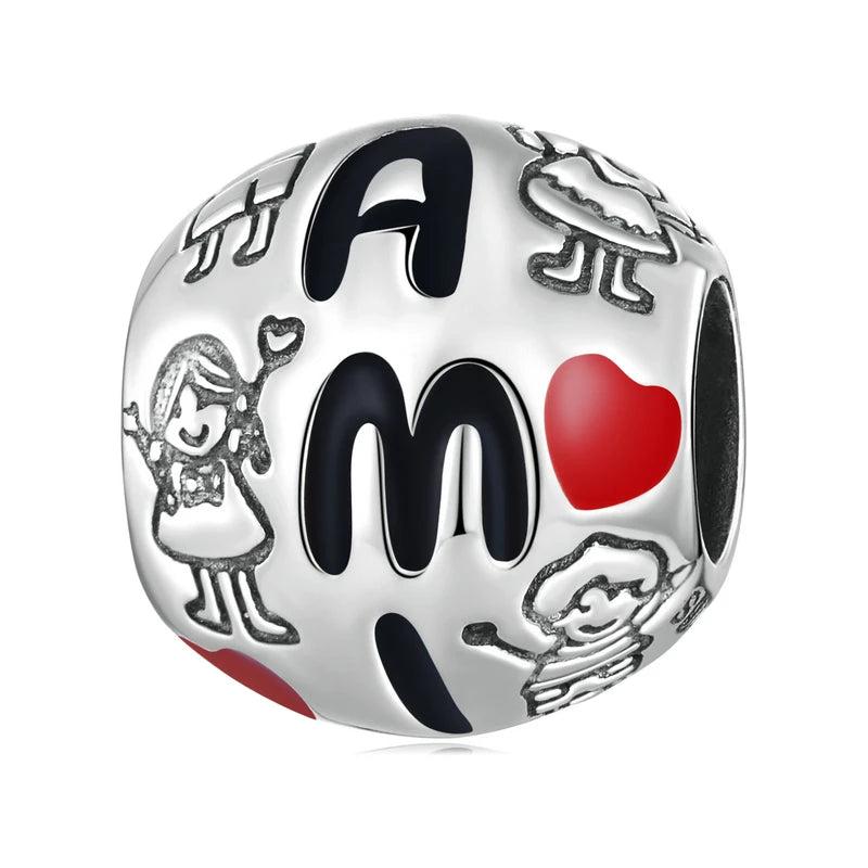 925 Silver Fatima's Hand Devil's Eye Bead Charm Vintage Hollow