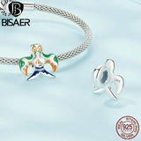 925 Silver Fatima's Hand Devil's Eye Bead Charm Vintage Hollow