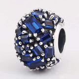 Baguette Crystal Beads 925 Silver Charm Bracelet Bangle DIY Jewelry