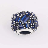 Baguette Crystal Beads 925 Silver Charm Bracelet Bangle DIY Jewelry