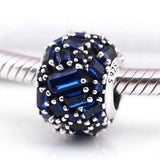 Baguette Crystal Beads 925 Silver Charm Bracelet Bangle DIY Jewelry