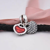 Red Enamel Mother Daughter Pendant Beads for Bracelet DIY