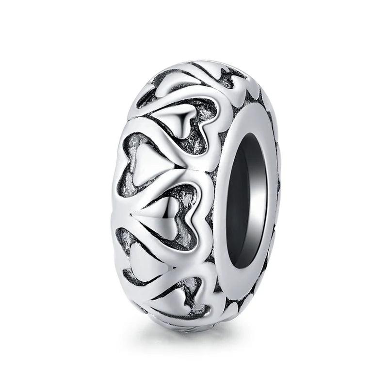 Vintage Sterling Silver Flower Lace Spacer Beads for Bracelets