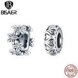 Vintage Sterling Silver Flower Lace Spacer Beads for Bracelets