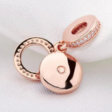Rose Sparkling Pink Crystal Disc Pendant Beads for Bracelet Bangle