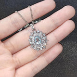 Personality Charm Necklace Silver CZ Stone Pendant Choker Jewelry