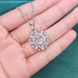 Personality Charm Necklace Silver CZ Stone Pendant Choker Jewelry