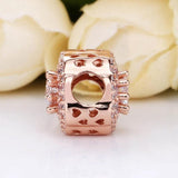 Rose Openwork Radiant Hearts Charm Bracelet DIY Jewelry