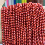 2-4mm Red Coral Faceted Round Beads 15 Inch