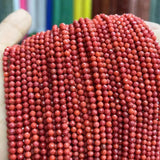 2-4mm Red Coral Faceted Round Beads 15 Inch