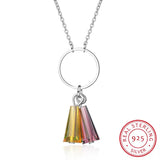 Colorful Crystal Pendant Necklace for Women Ladies